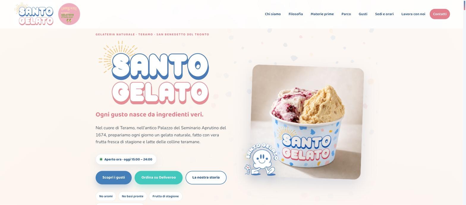 santogelato.it — aperçu du site